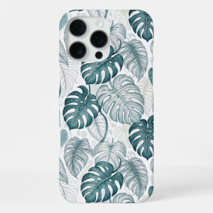 Tropical Botanical Green Monsteras iPhone 16 Pro Max Case