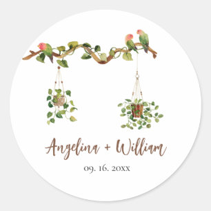 Tropical Botanical Greenery Wedding Stickers