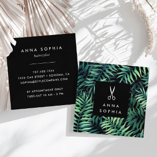 Tropical Botanical Hairstylist Square Business Card