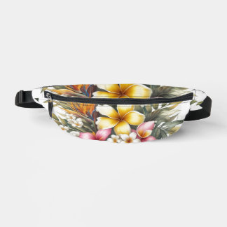 Tropical Botanical Hawaiian Theme Accessory Pouch Fanny Pack