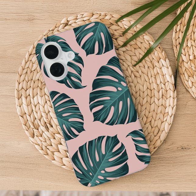 Tropical Botanical Monstera Leaves Summer Pattern iPhone 16 Case (Creator Uploaded)