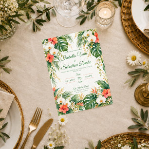 Tropical Botanical Orchid Wedding Invitation
