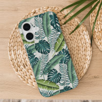 Tropical Botanical Palm Leaves Pattern