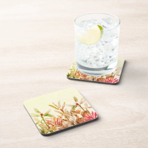 Tropical Botanical Watercolor Drink Coasters 