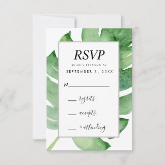 tropical botanical watercolor RSVP Enclosure Card
