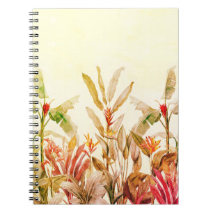 Tropical Botanical Watercolor Spiral Notebook