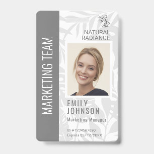 Tropical Botanicals Gray Beauty Photo & Logo Staff Badge