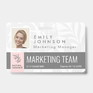 Tropical Botanicals Pink Beauty Photo & Logo Staff Badge
