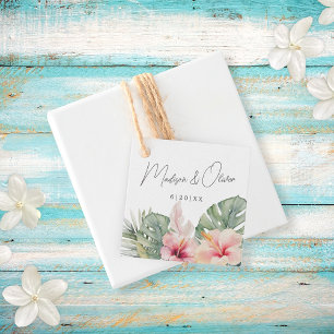 Tropical Botanicals Watercolor Wedding Gift + Favour Tags