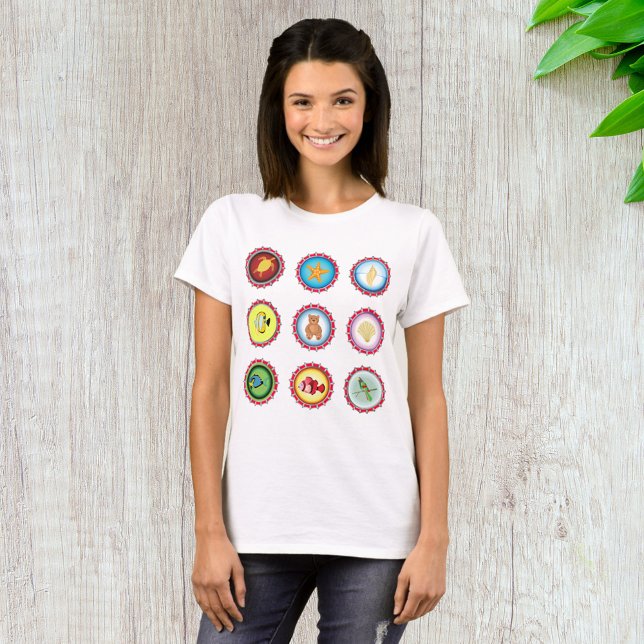 Tropical Bottle Caps Design Ocean and Wildlife  T-Shirt (Creator Uploaded)