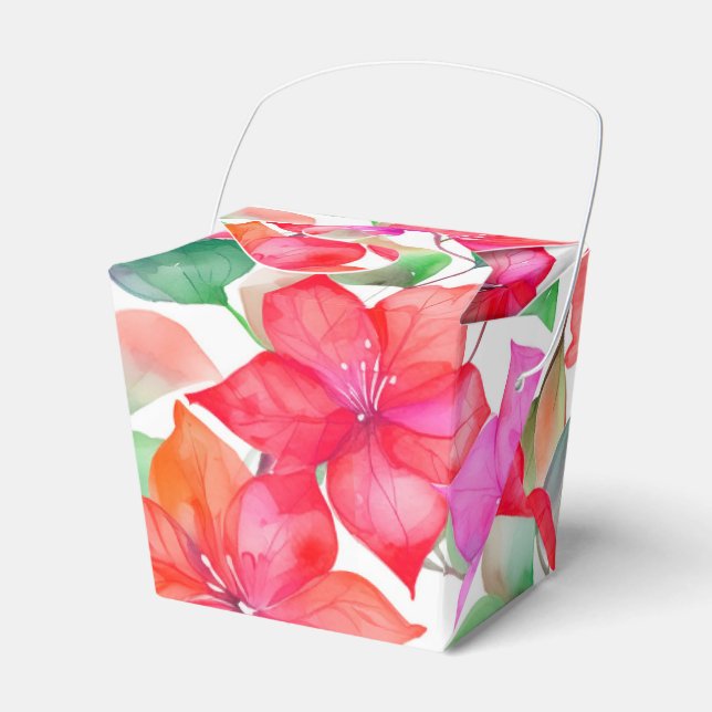 Tropical bougainvillea pattern favour boxes (Front Side)