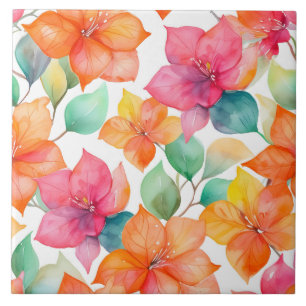 Tropical bougainvillea pattern seamless tile