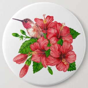 Tropical bouquet 6 inch round button