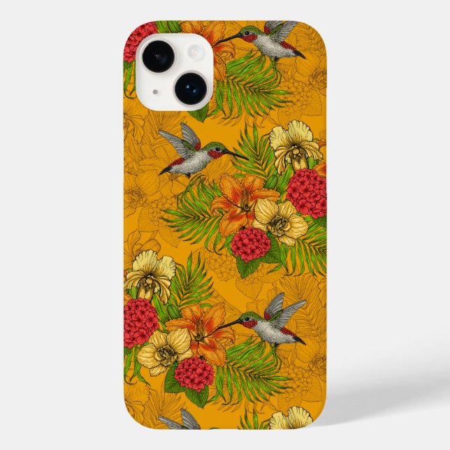 Tropical bouquet and hummingbirds 2 Case-Mate iPhone case (Back)
