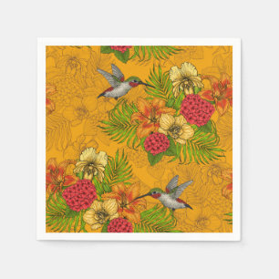 Tropical bouquet and hummingbirds 2 napkin
