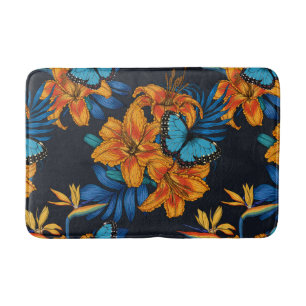 Tropical bouquet bath mat