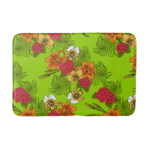 Tropical bouquet bath mat