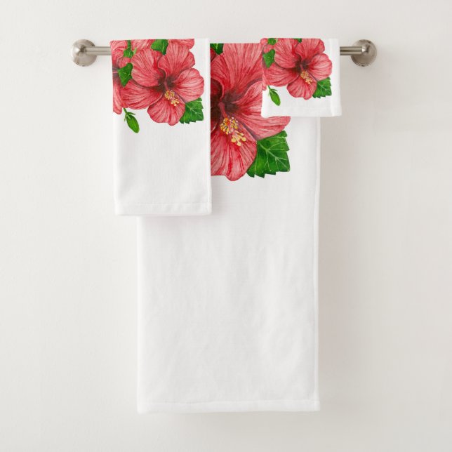 Tropical bouquet bath towel set (Insitu)