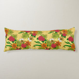 Tropical bouquet body pillow