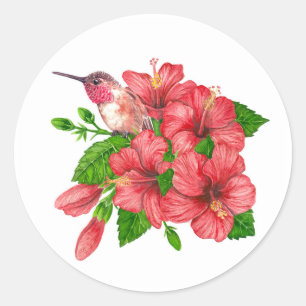 Tropical bouquet classic round sticker