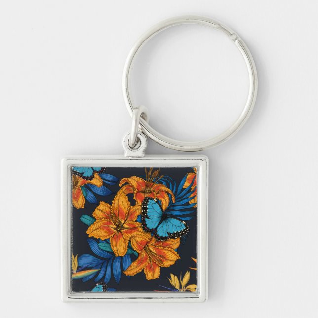 Tropical bouquet keychain (Front)