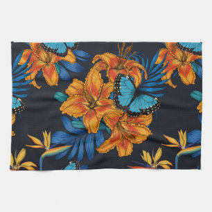 Tropical bouquet kitchen towel