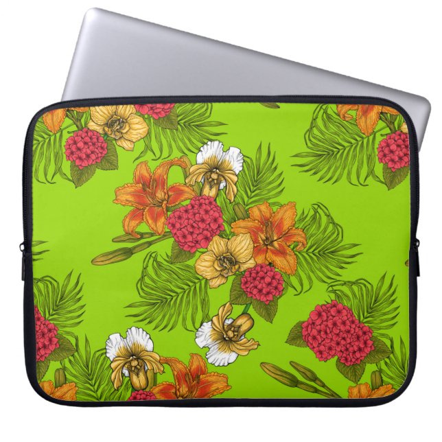 Tropical bouquet laptop sleeve (Front)