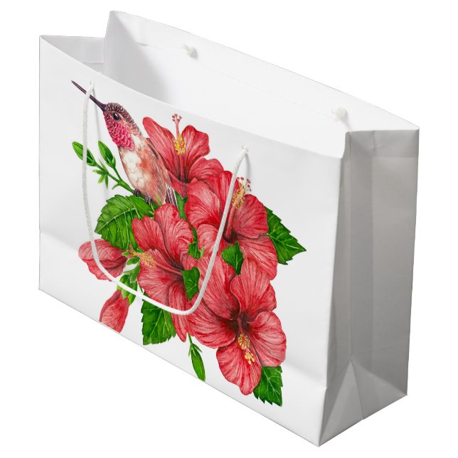 Tropical bouquet large gift bag (Front Angled)