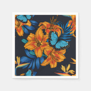 Tropical bouquet napkin