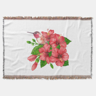 Tropical bouquet throw blanket