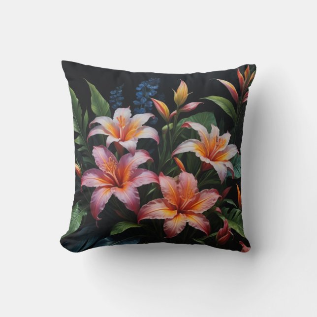 Tropical Bouquet  Throw Pillow (Front)