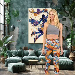 Tropical Breeze Abstract Design, Vibrant Energetic Capri Leggings