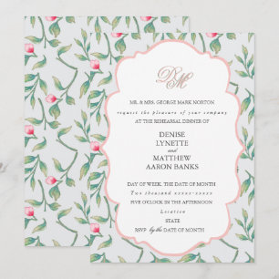 Tropical Breeze and Gossamer Pink Rehearsal Dinner Invitation