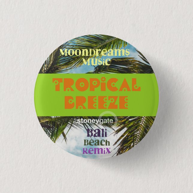Tropical Breeze Bali Beach 1 Inch Round Button (Front)