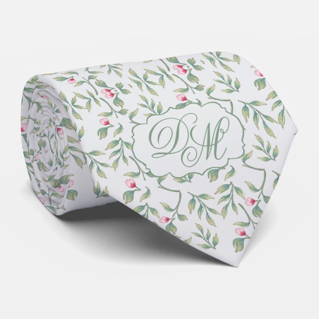 Tropical Breeze & Basil Green colour Neck Tie (Rolled)