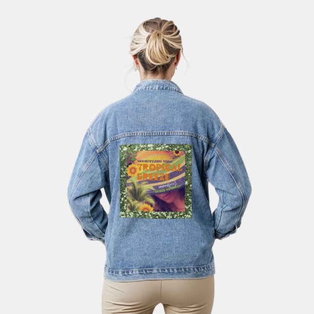 Tropical Breeze Beach Remixes Denim Jacket (Model)