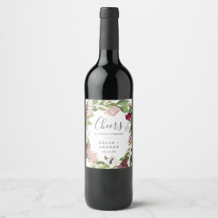 Tropical Breeze Cheers Wedding Wine Labels