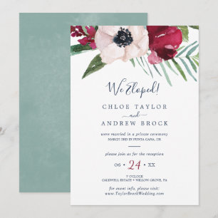Tropical Breeze Elopement Reception Invitation