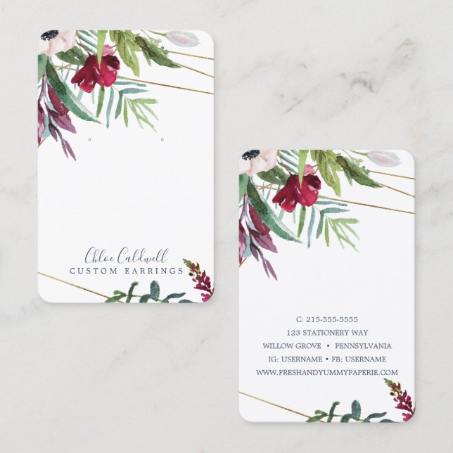 Tropical Breeze Geometric Earring Display Card (Front/Back)