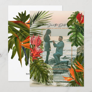 Tropical Breeze Lush Botanical Save the Date Invitation