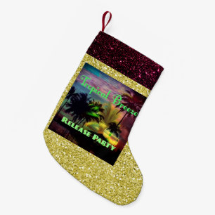 Tropical Breeze Release Party Multi Coloured Gold Small Christmas Stocking
