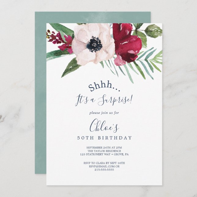 Tropical Breeze Surprise Party Invitation (Front/Back)