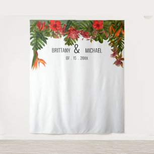 Tropical Breeze Wedding Backdrop Photo Booth Tapestry
