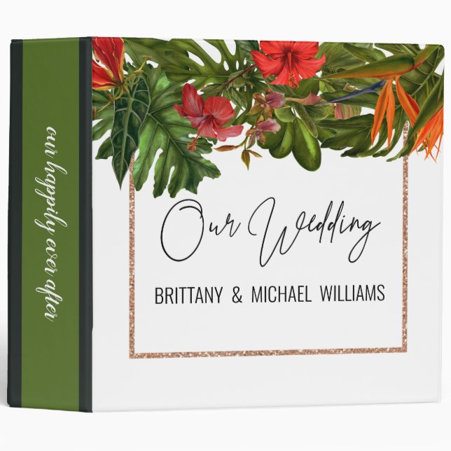 Tropical Breeze Wedding Memories Album Monogram Binder (Front/Spine)