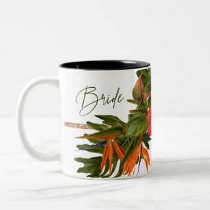 Tropical Breeze Wedding Memory Rose Gold Bride Mug