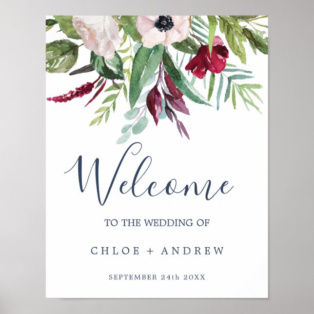 Tropical Breeze Welcome Wedding Poster (Front)