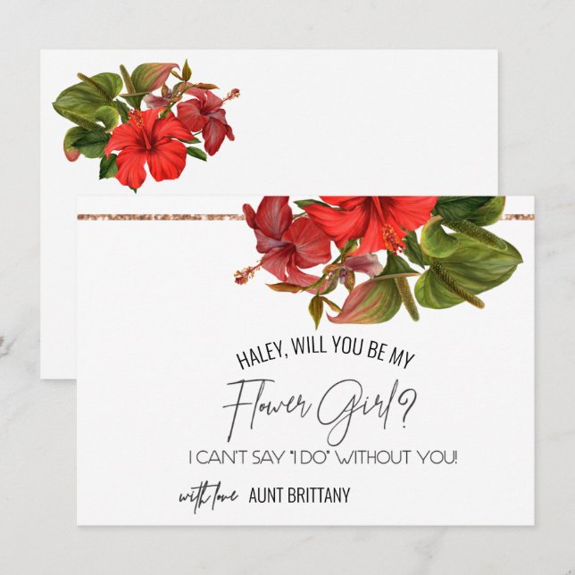 Tropical Breeze Will You Be My Flower Girl Card (Front/Back)