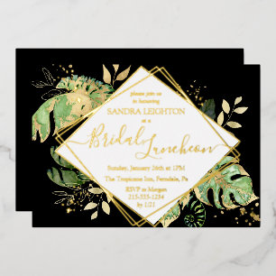 Tropical Bridal Luncheon Shower Black & Gold