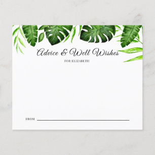 Tropical Bridal Shower Advice Well Wishes Wedding