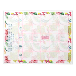 Tropical Bridal Shower Bingo Notepad